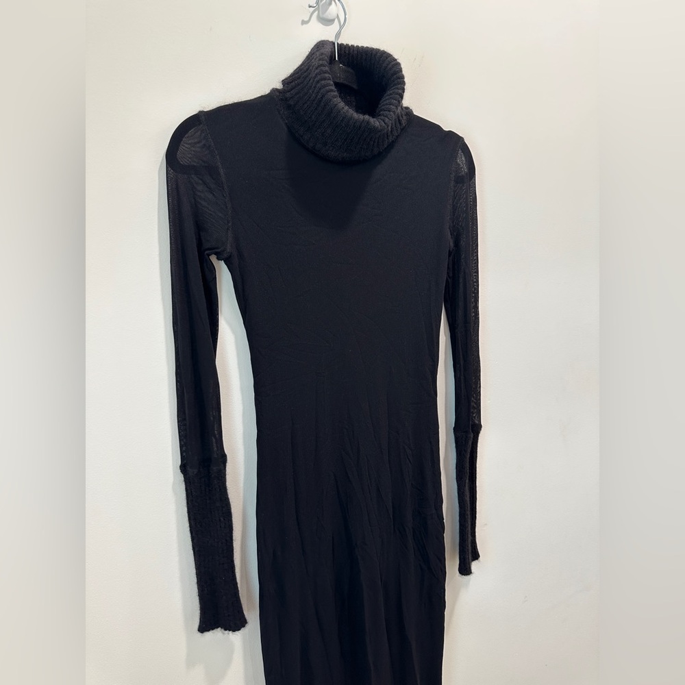 Fuzzi‎ Elegant Black Turtleneck Dress size small, STRETCHY!